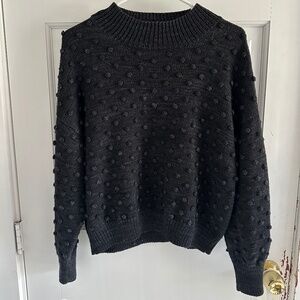 MISHA & PUFF POPCORN SWEATER IN CARBON (black with navy)